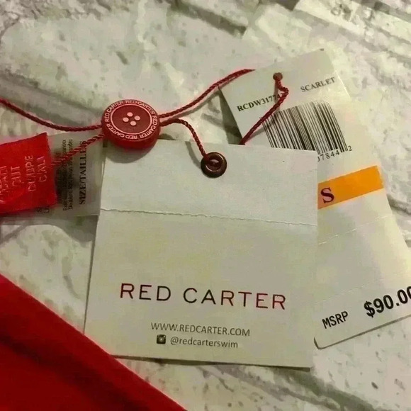 NWT women’s Red Carter Scarlet Red Weave Bikini Bottoms Size Small - Picture 2 of 5